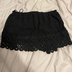 hollister black cropped shirt; strapless